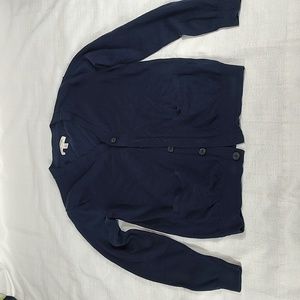 Goodthreads Navy Blue Button Up Cardigan Kimono 100% Merino Wool Size Small